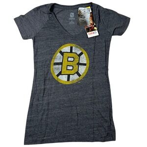 CCM Boston Bruins Cam‎ Neely 8 V-Neck T-Shirt Gray Womens Small NWT